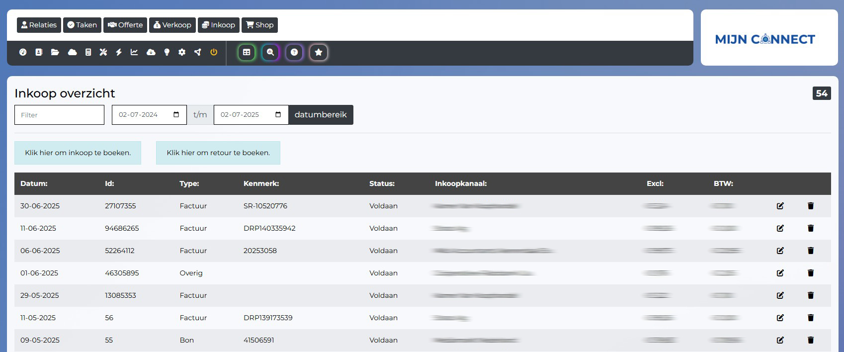 Inkoop administratie - beheer uitgaande kosten en leveranciers